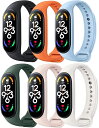 xiaomi smart band 7換えバンド 6色セット Mi band 7用ベルト シャオミ スマートバンド 7 交換ベルト シリコンバンド SAC-10...