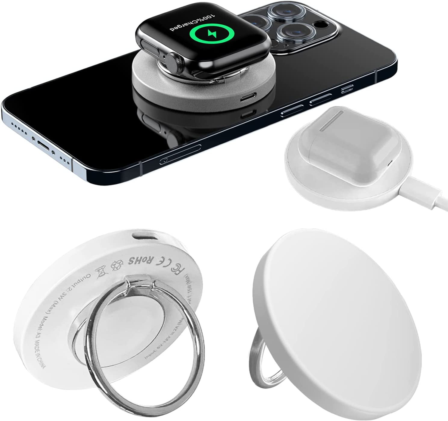 3in1 ワイヤレス充電器 Magsafe対応 AirPods Apple Watch充電器 ホルダー グリップ スタンド マグセーフ 充電器 SAC-118