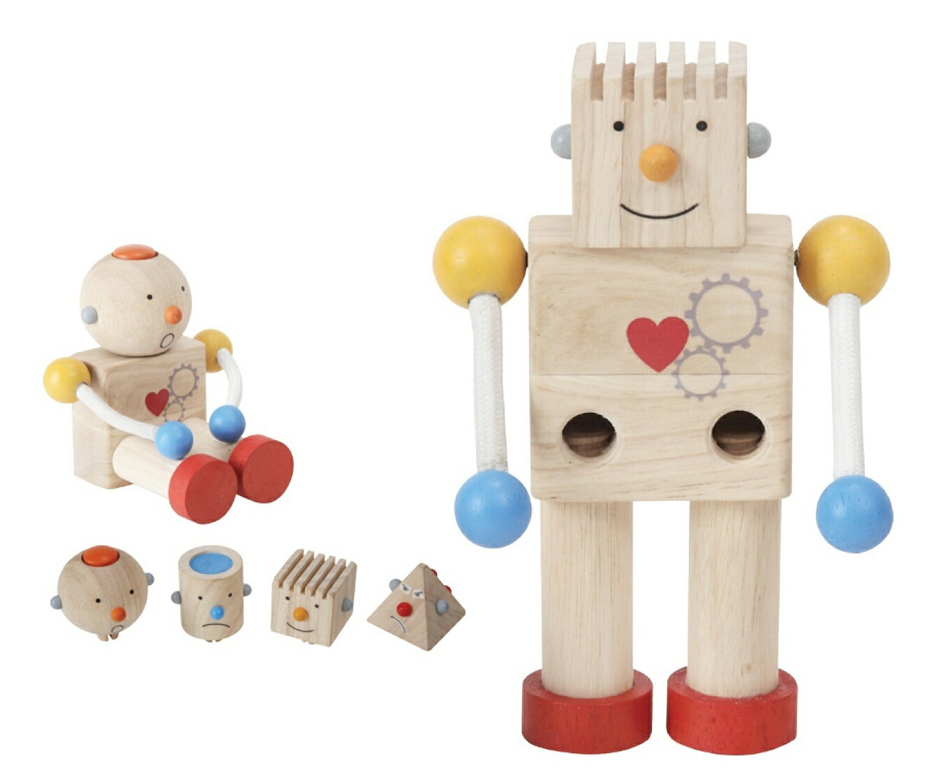 Rakuten - プラントイ 木のおもちゃ ロボット 頭を組みかえて遊ぶ 知育玩具 木製玩具