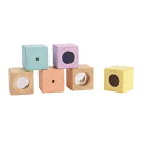 ●●●センサリーブロック●●● 6種のセンサリーブロックは、視覚ブロック、 聴覚ブロック、触覚ブロック各2個のセット です。触覚、感覚、聴覚を刺激し、また運動感 覚も養います。 ・対象年齢：12ヶ月〜 ・商品サイズ /cm 3.5×3.5×3.5 　　選ばれた木製玩具　PLANTOYS ・世界中の子供たちから愛されています。多くの専門家から教育的効果の高いツールとして評価を受けており、欧米各国や日本及びタイで数々の賞を受賞しています。 ・プラントイは環境を大切にしています。 原材料となるゴムの木は、植林から25年以上経ってラテックスを産出できなくなった木材で、以前は伐採・焼却されていたものです。寿命の尽きたゴムの木を再利用することで新しい環境保護の道を開きました。 ・防腐剤をしない安全なゴムの木 防腐材を使用しないゴムの木が原材料です。塗料にも毒性のないものを使っています。プラントイはEO基準の認定を受けています。これは、木製玩具のホルムアルデヒド含有に関し、最高の安全値であることを示します。 プラントイはとても素敵で安全な知育玩具です。