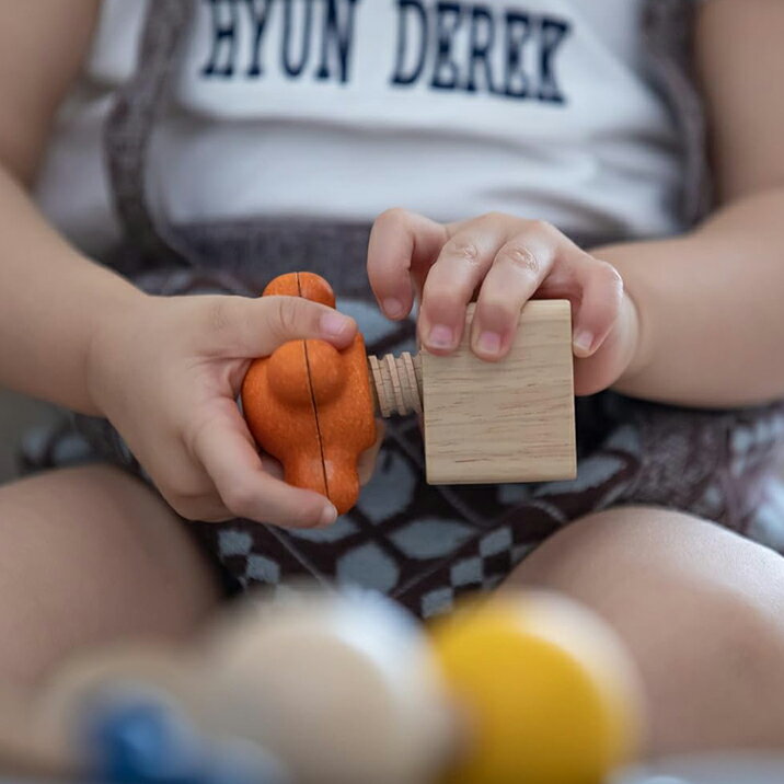 プラントイ 木のおもちゃ ナット＆ボルト 木製玩具 ネジ回し 手先 指先 大工さん 2