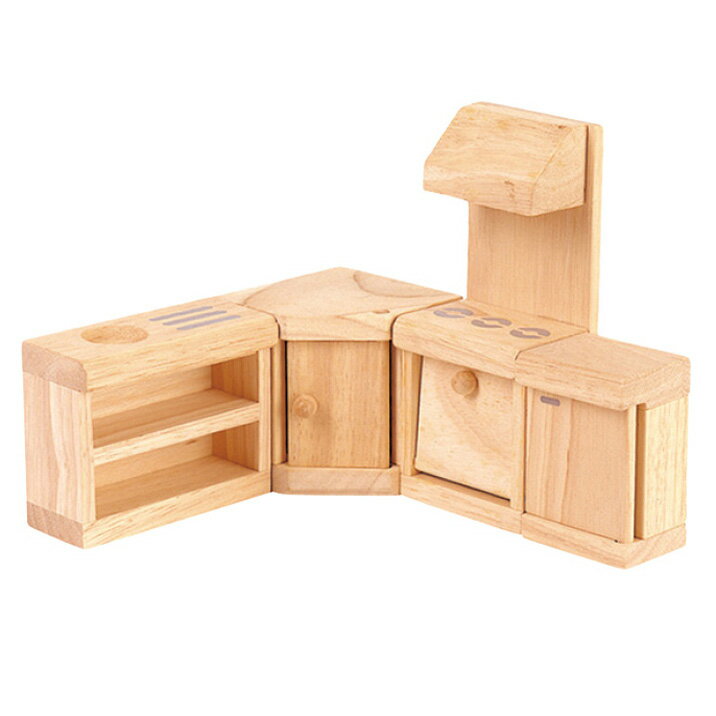 プラントイ 木のおもちゃ ドールハウス クラシックキッチン おままごとに 木製玩具 【あす楽対応】の写真