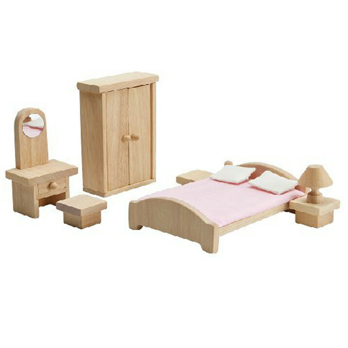 プラントイ 木のおもちゃ ドールハウス クラシックベッドルーム おままごとに 木製玩具の写真
