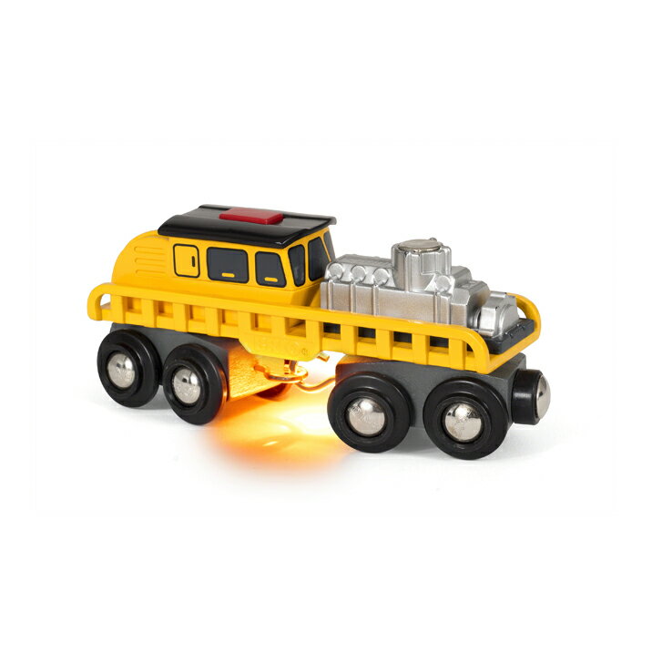 BRIO ブリオ 線路修理車 木のおもちゃ 列車 電池式 ライトアップ 黄色 木製玩具 知育玩具