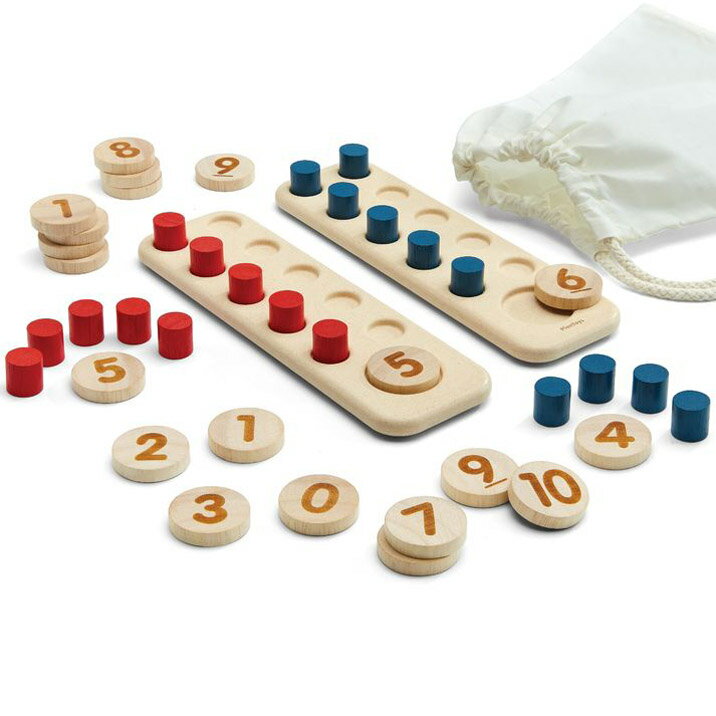 Training Toys - プラントイ 木のおもちゃ 10フレーム 数字パズル 木製 知育玩具 足し算 引き算 掛け算 割り算