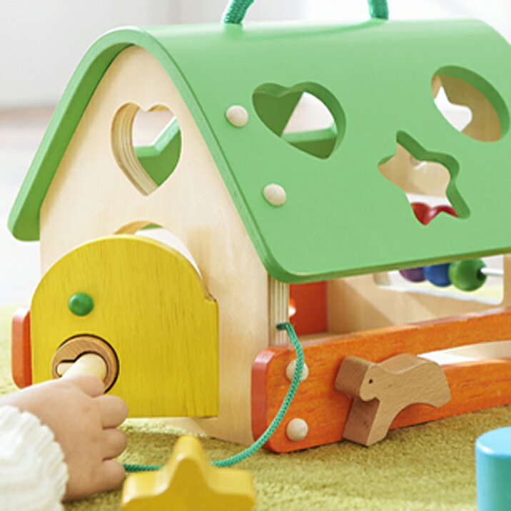 あそびのおうち 木のおもちゃ カタチ・数あそび ブロック つみき 型はめあそび ごっこ遊び 知育玩具 3