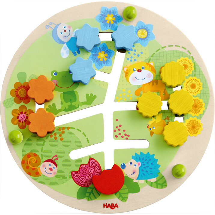 HABA ハバ 木のおもちゃ スライドボード・フラワー カラフル 知育玩具