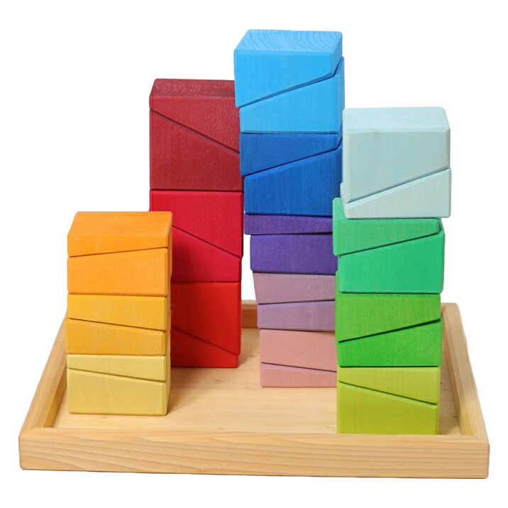 グリムス 木のおもちゃ スローピングブロック 傾斜ブロック カラフル 知育玩具 木製玩具 2