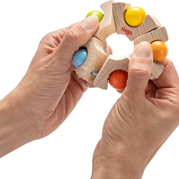HABA ハバ 木のおもちゃ ドイツ製 ラトル・ボールホイール がらがら ベビー用玩具 木製玩具 かわいい カラフル