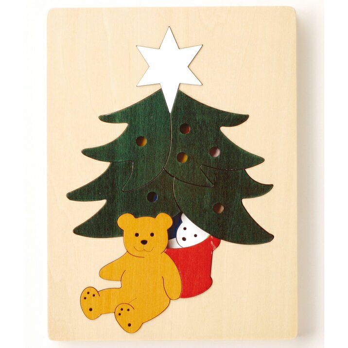 ジョージラック 2重パズル クリスマスツリー 木のおもちゃ 木製パズル 知育玩具 イギリス GeorgeLuckPuzzle ジョージ・ラック