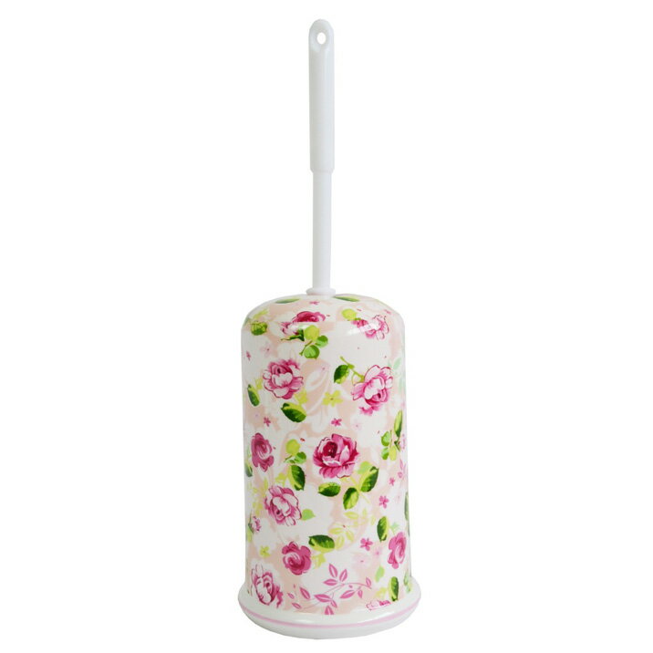 Rakuten - トイレブラシ立て トイレブラシスタンド 陶器 収納 ローズ 薔薇 バラ ホワイト おしゃれ 華やか かわいい ロイヤルアーデン