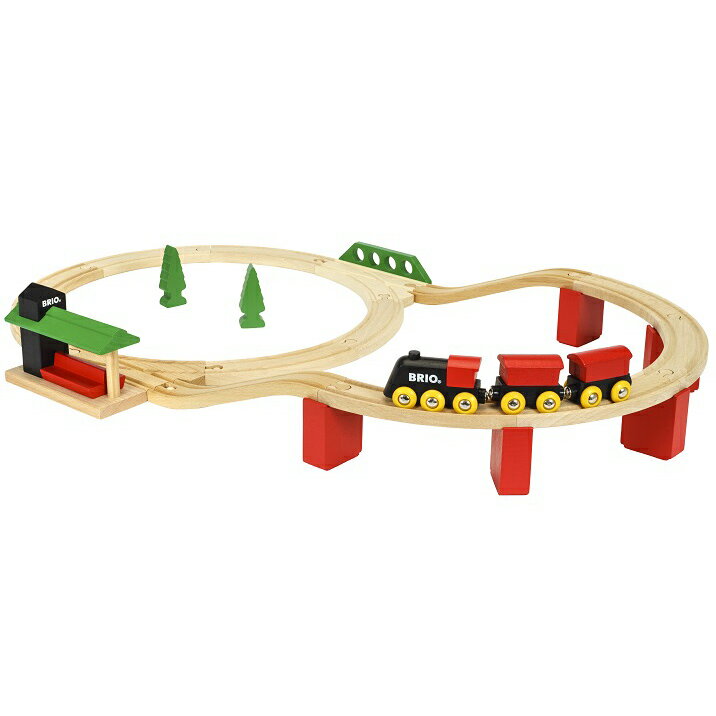BRIO ブリオ 木のおもちゃ クラシックDXレールセット 電車 レール 列車 連結 駅 知育玩具