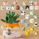 ミニミニレジンポット アニマル 動物 1号鉢 1号ポット 多肉植物 プリザーブドフラワー ピンクッション 印鑑入れ かわいい ハムスター クマ ネコ ウサギ パ...