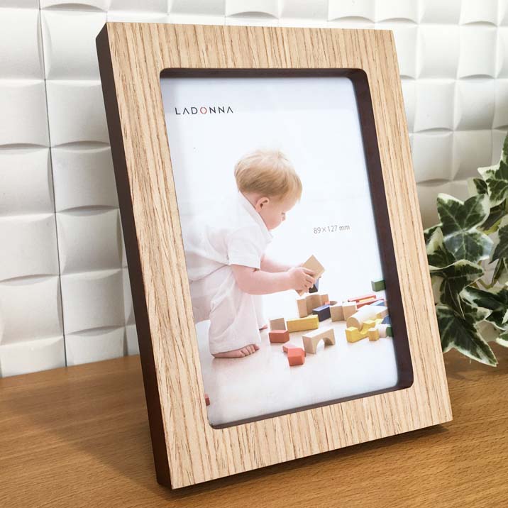 フォトフレーム 木製 おしゃれ ナチュラル L判 天然木 木目 写真立て インテリア雑貨 置物
