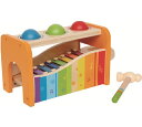 Hape ハペ社 木のおもちゃ パウンドアンドタップベンチ ボール叩き＆鉄琴 ハンマートイ 木製玩具 楽器玩具 ベビー