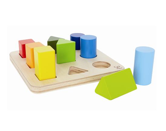 Hape ハペ社 木のおもちゃ カラー＆シェープソーター 木製パズル 知育玩具