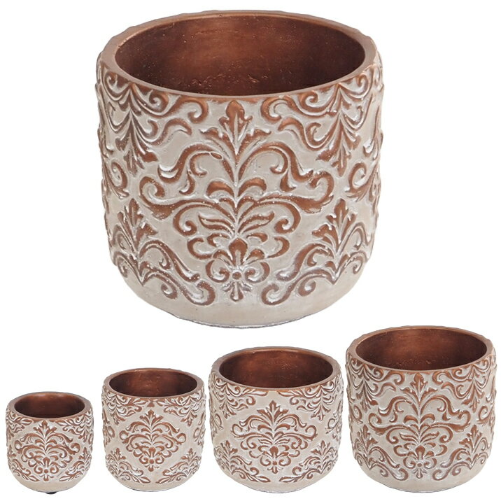 ロマネスクプランター おしゃれポット 鉢 底穴あり 植物 寄せ植え セメントポット ガーデニング かわいい ミニバラ ワイヤープランツ ローマ 3号鉢 4号鉢 5号鉢 フラワーアレンジメント 花器 コンポートのサムネイル