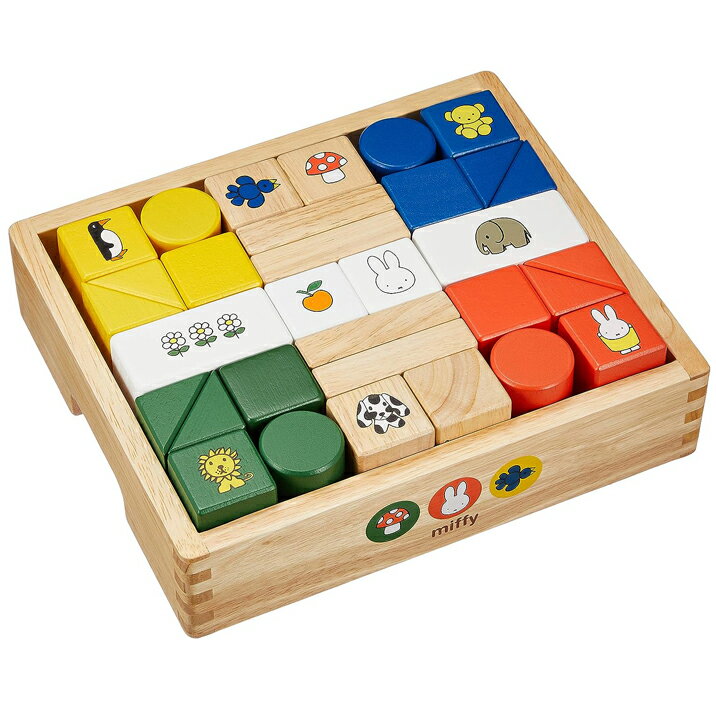 木のおもちゃ ミッフィーブロックス 積み木 32ピース 積木 木製 つみき 知育玩具 ニチガン かわ ...