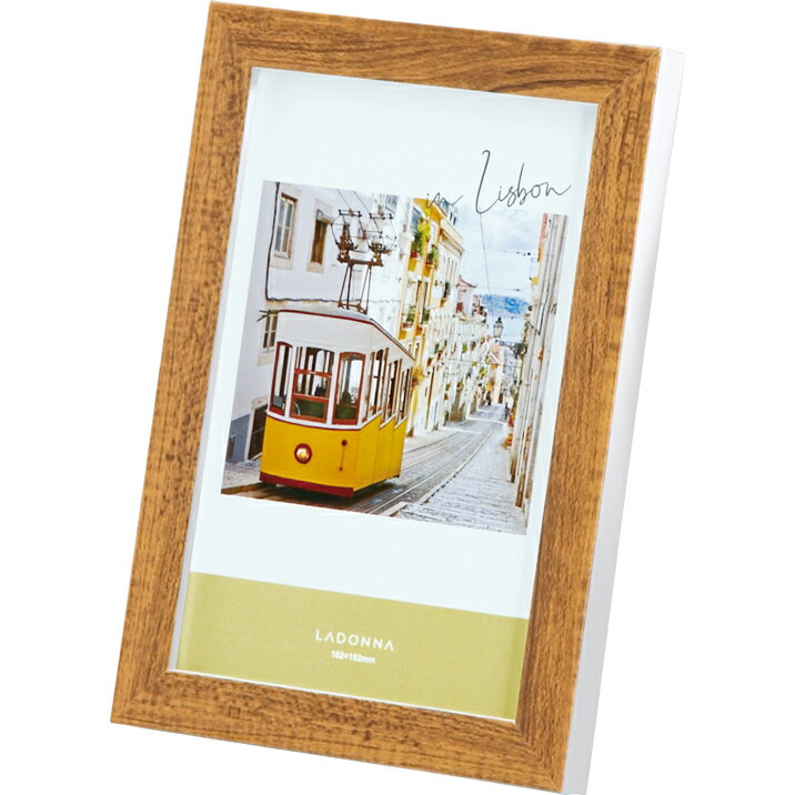 フォトフレーム おしゃれ (AVANTI) ポストカード判 木目調 ブラウン ホワイト バイカラー シンプル 写真立て [2]