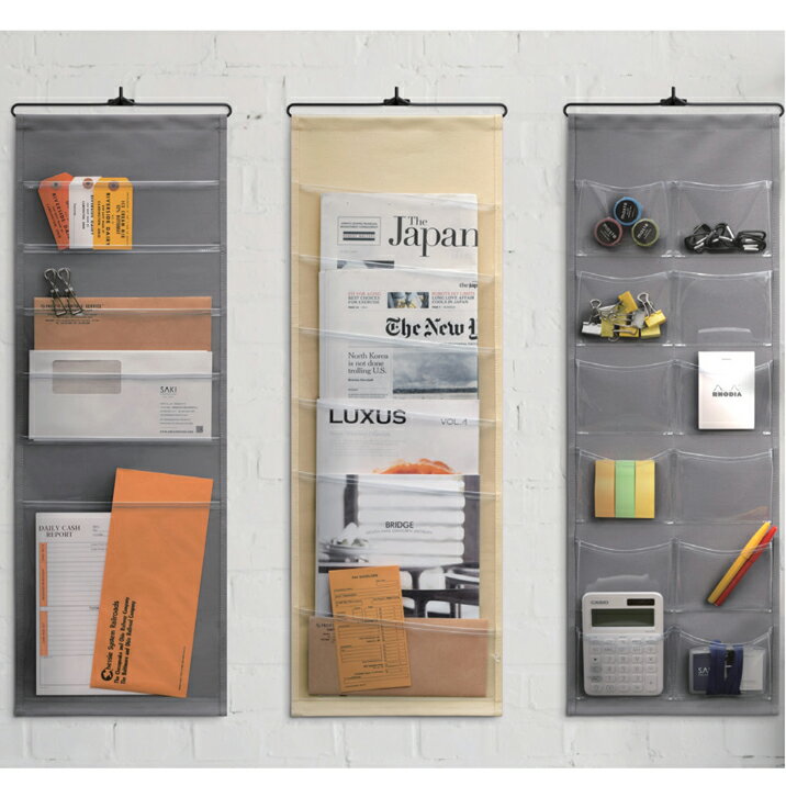 ウォールポケット A4 壁掛け収納 透明ポケット 壁面収納 書類整理 おしゃれ 日本製 オフィス、在宅勤務 2