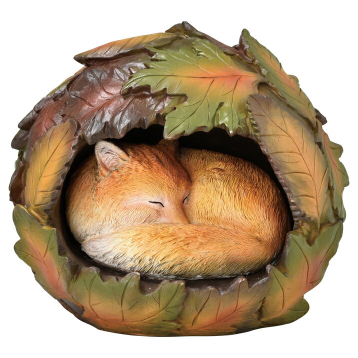 ソーラーオーナメント(キツネ) 光センサー付き LED レジン