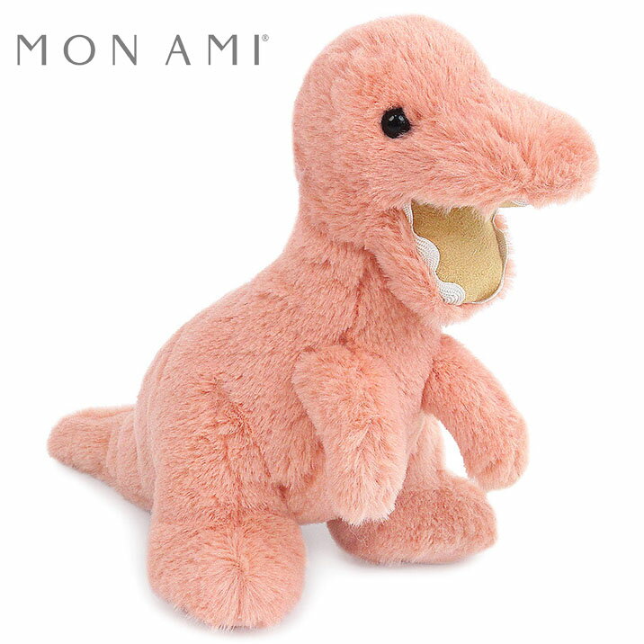 乐天商城 - 恐竜 ぬいぐるみ スー ティラノサウルス MON AMI モナミ T-REX ディノサウルス かわいい コーラルピンク