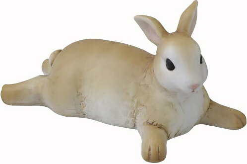 Rakuten - ガーデンオーナメント ドワーフうさぎ 伏せ 置物 玄関 庭 ガーデニング 飾り
