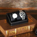 男のウォッチスタンド ブラック 黒 2本用 男性 時計収納ケース メンズ 腕時計 スタイリッシュ