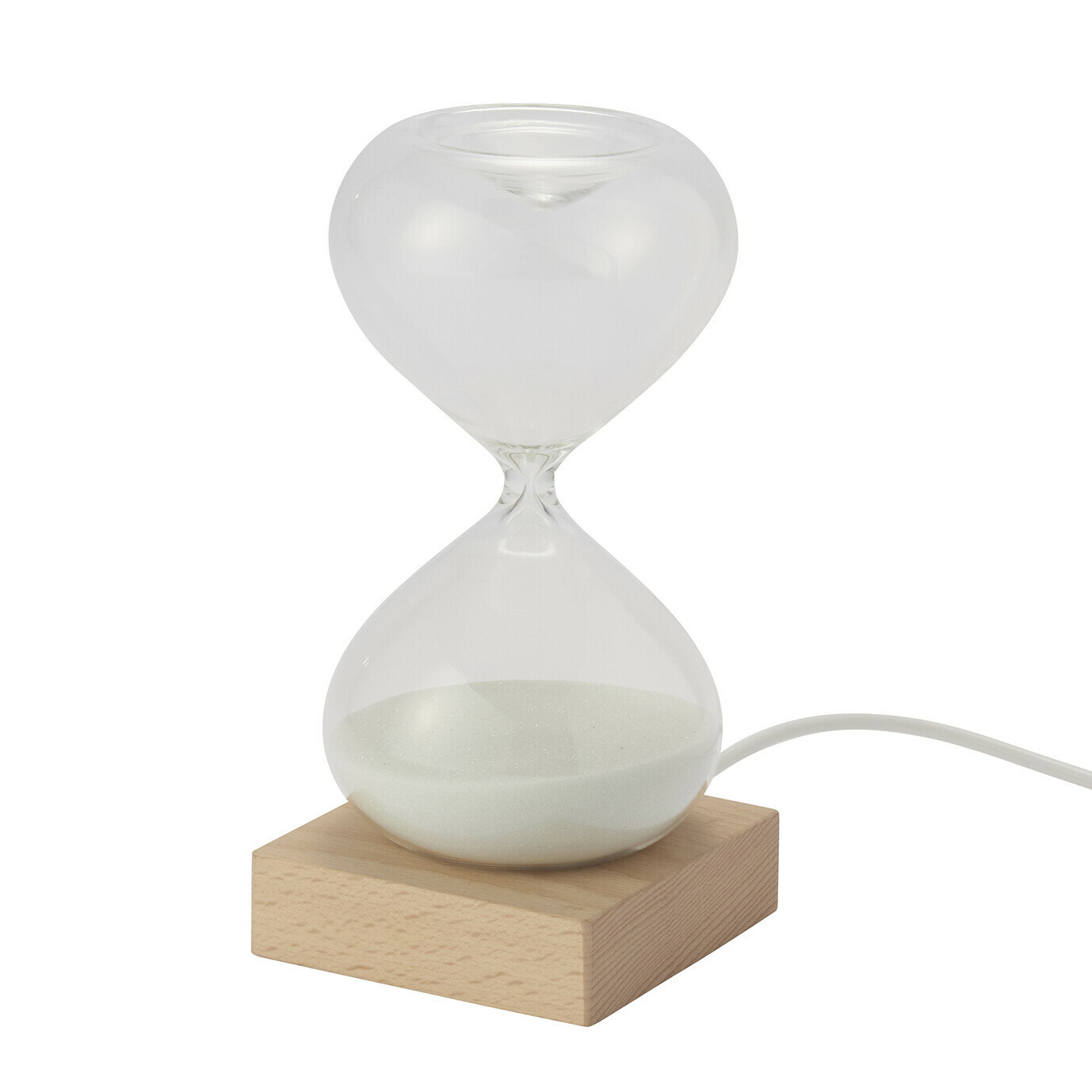 砂時計 砂時計 LEDライト付き 15分計 ホワイト 白 インテリア雑貨
