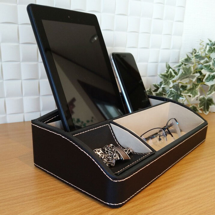 木のおもちゃと雑貨 Soraの男の収納ケース タブレットスタンド オーバーナイター 男性 スマホスタンド 小銭入れ おしゃれ｜アングル2