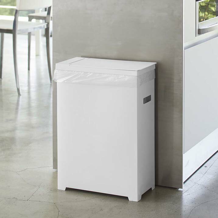 スリム蓋付きゴミ箱 タワー tower ホワイト ゴミ箱 ダストボックス 蓋付き ゴミ袋 レジ袋 ハンドル穴付き 分別 スリム 軽量 衛生的