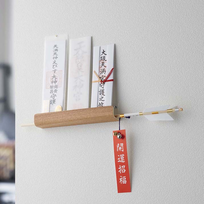 神札ホルダー リン RIN ナチュラル 神棚 御礼立て 御札ホルダー 神棚立て 破魔矢 壁掛け 木目 モノトーン