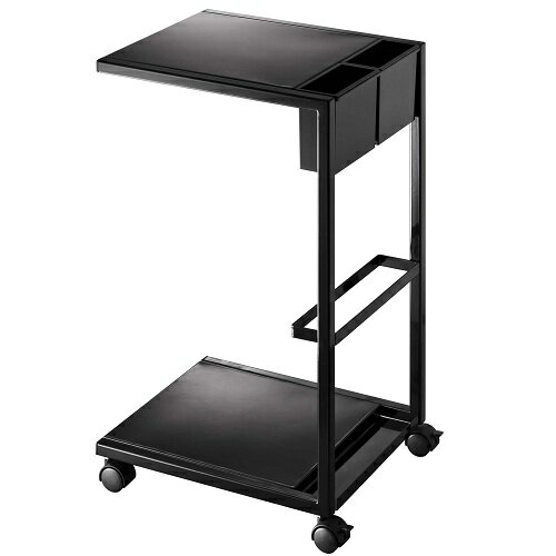 サイドテーブルワゴン ブラック 黒 リビング小物収納 インテリア ソファサイド ベッドサイド