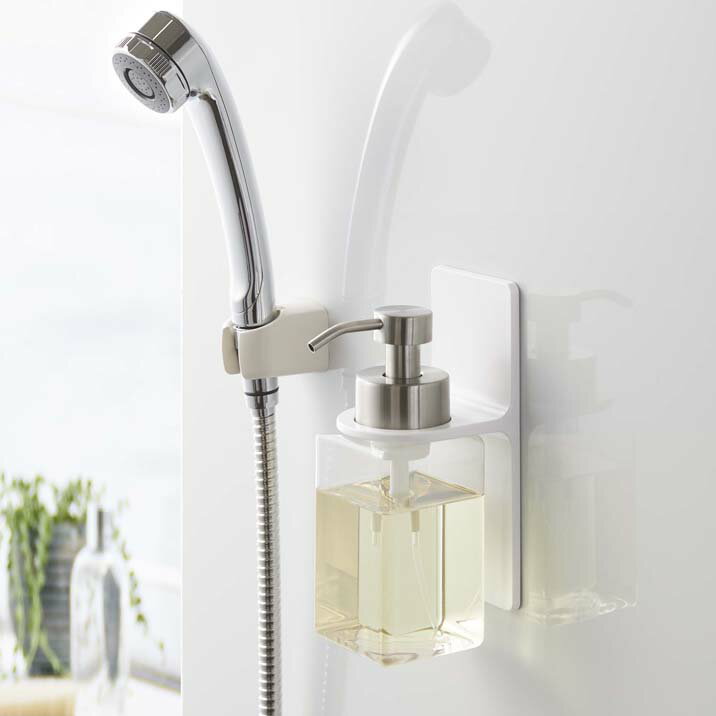 マグネットディスペンサーホルダー ミスト 泡タイプ ホワイト ディスペンサーホルダー マグネット 磁石 衛生的 お風呂 バスルーム