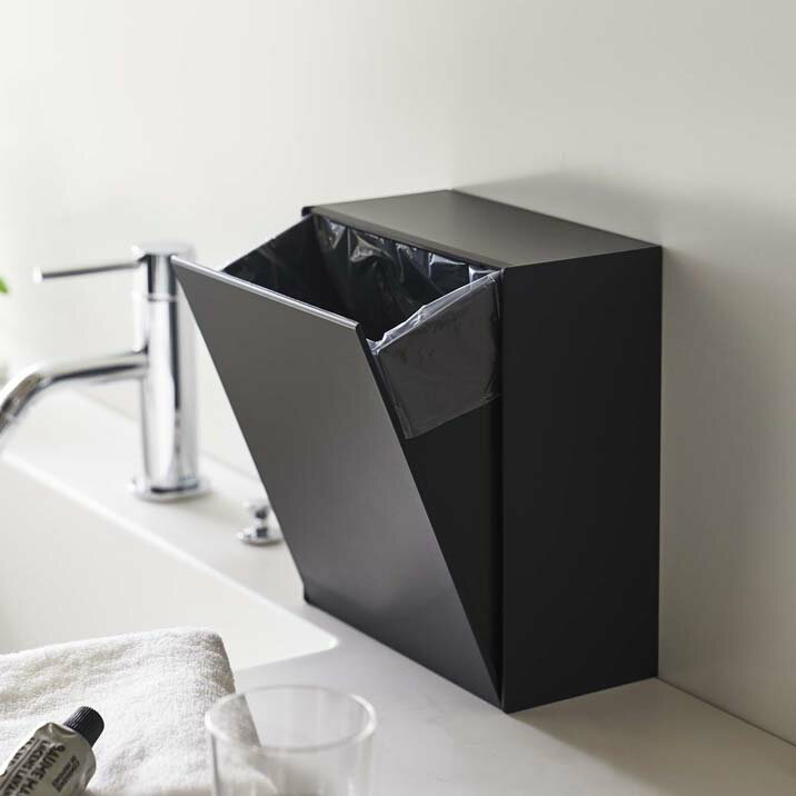 ウォールダストボックス&収納ケース タワー tower ブラック 収納ボックスケース ゴミ箱 小物入れ 洗面用品 小物収納 壁面 隠せる