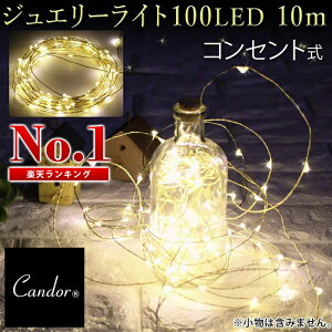 イルミネーション ワイヤー LED LEDライト ライト ホーム ジュエリーライト コンセント イルミネーション クリスマスツリー フェアリーライト 100球 10m コンセント式 リモコン制御 電球色 室内 インテリア フェアリーライト クリスマス 樅