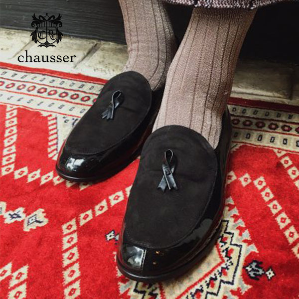 chausser ショセ C-2313　エナメル×スエード　コンビローファーground 靴【20】