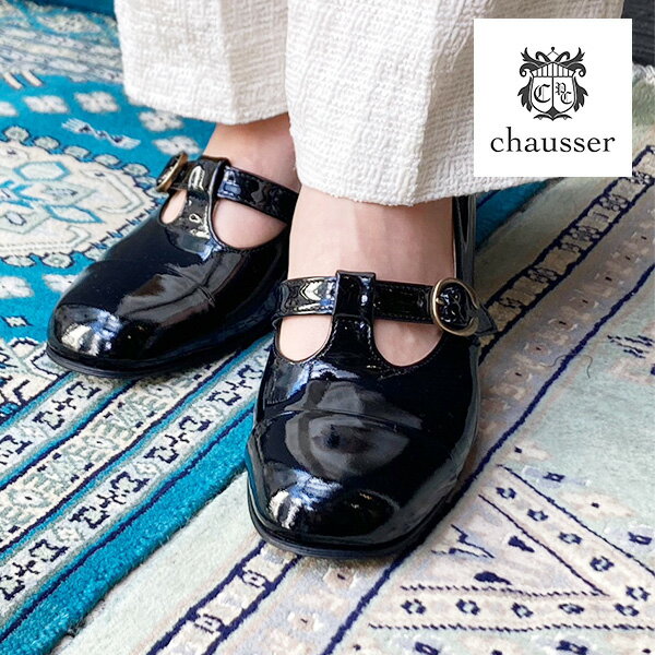 chausser ショセ C-2233 Tストラップパンプス レディース 女性用 セパレート パンプス 黒 ブラック オケージョン パーティ ground 靴 レザー【03】