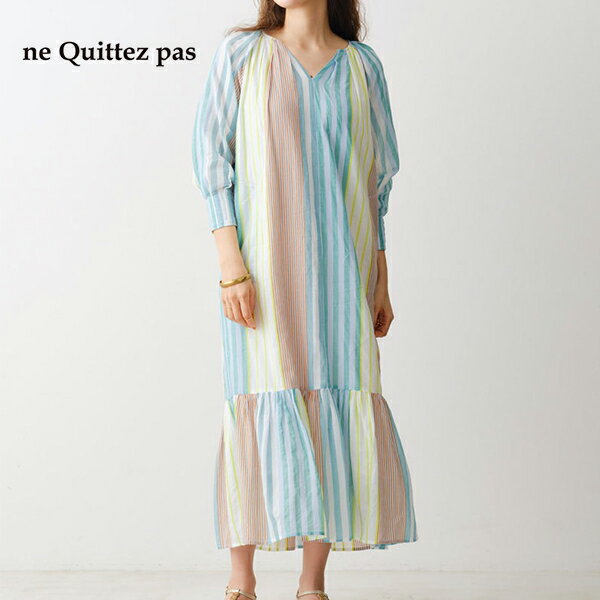 neQuittezpas ヌキテパ 010451GR1 cotton voil stripe gat