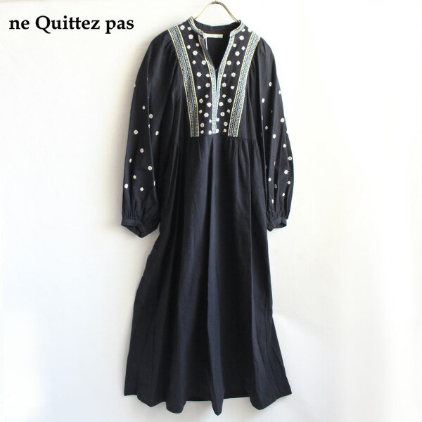neQuittezpas ヌキテパ 010442GW1 Crimp Cotton EMB York Dress ワンピース 春夏秋冬 綿 レディース ground 服 レビューキャンペーン実施中【2420】のサムネイル