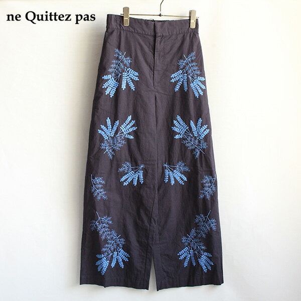 neQuittezpas ヌキテパ 010642GG3 C.LINEN PLANTS EM B.PANTS パンツ 春夏秋冬 綿 レディース ground 服 レビューキャンペーン実施中【2420】のサムネイル