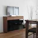 【在庫限り】【数量限定SALE】LIVWOOD商品名| オルタナ 115cm リビングボード キャビネットカラー| ブラウン ウォールナットのみサイズ| 幅 1...