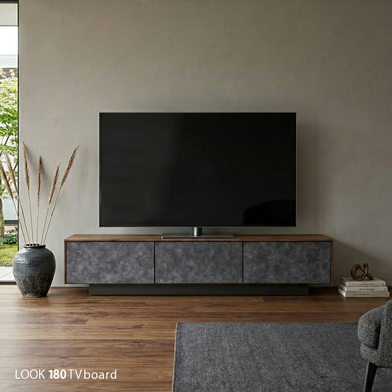 クーポン祭り開催中商品名| LOOK 180cm テレビボードカラー| ブラウン色木目柄 / ...