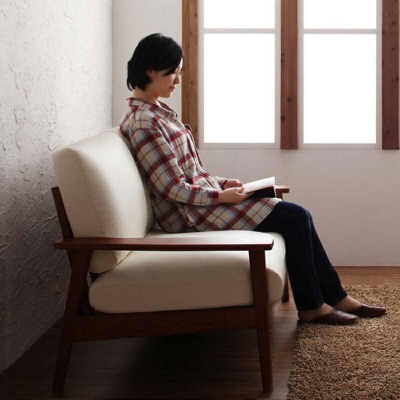 ・クーポン祭り開催中！【3脚セット】MKL 2人掛けソファ 無垢ブラウンフレームソファカラー| ブラック ブラウン アイボリーサイズ| 横幅約125 奥行75 高さ78cm主素材| PVC 天然木 アッシュ タモ無垢材北欧スタイル 2Pソファ 北欧