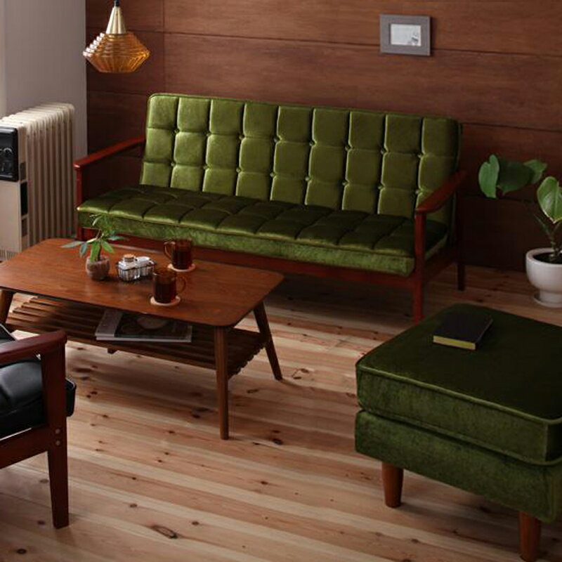 ・最大10,000円OFFクーポン【3脚セット】MRY 3人掛けソファ 無垢フレームソファカラー| 張地/グリーン色サイズ| 横幅約158 奥行72 高さ70cm/座面高さ37cm主素材| 布張り/モケット生地 天然木 無垢材北欧スタイル 3Pソファ 北欧 シンプル [2]