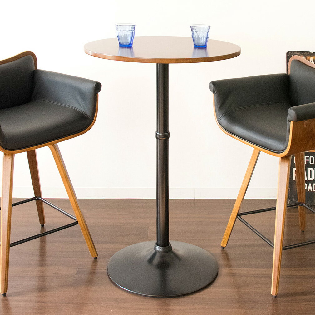 ◯:MTSSラウンドハイテーブル【カウンターテーブル】 バーテーブル 机 木製 テーブル キッチンカウンター 天然木突板 ブラウン ブラック ラウンドテーブルラウンドハイテーブル カウンターテーブル バーテーブル ハイテーブル 円卓 [3]