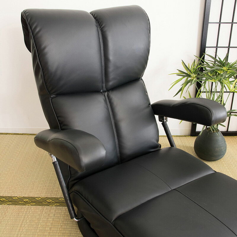 Leather - ・MTSSスーパーソフトレザー座椅子幅62×奥行き71〜132×高さ25〜77cmスーパーソフトレザー ポリエステル スチール ウレタン 天然木 13段階リクライニング 日本製 完成品 ブラック ブラウン ワインレッド【北海道・沖縄・離島以外送料無料】