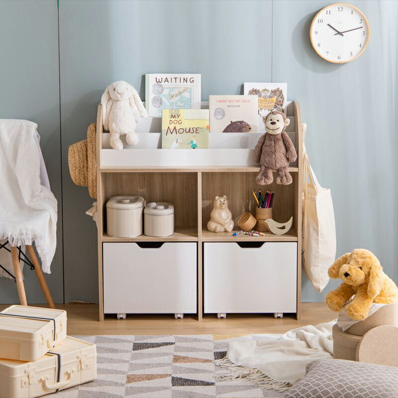 商品名 PiPi ピピ【4台セット】絵本ラック カラー ナチュラルサイズ 幅84cm 奥行29.5cm 高さ90cm組み立て商品 キッズ収納 ディスプレーラック 収納棚 収納シェルフ 収納ラック 本棚 児童図書館 小児科待合室 絵本棚 絵本スタンド 絵本収納 保育園 児童館 幼稚園 [2]