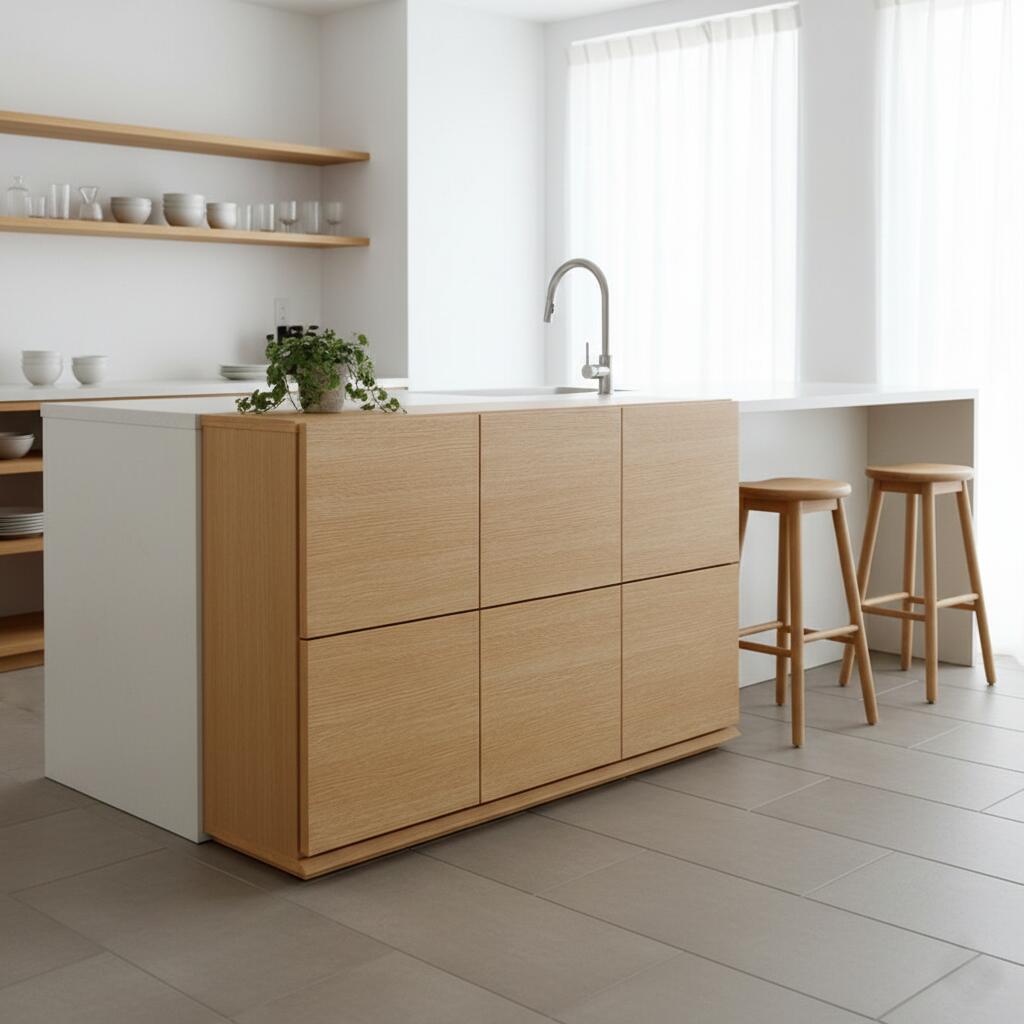 Cabinets, Consoles - 【 在庫わずか 】クーポン祭り開催中商品名| PLK 120cm キッチンカウンターカラー| ホワイトオーク木目柄サイズ| 幅120 奥行31.5 高さ77.5cm国産 日本製 北欧 薄型 スリム キッチン カウンター レンジ台 完成品 背面化粧仕上げ おしゃれ 収納 目隠し