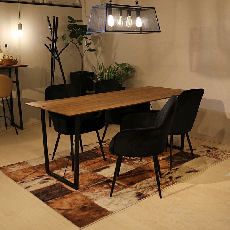 クーポン祭り開催中!商品名| PURPOSEダイニング5点セット/SOYチェア 張地:ブラック色カラー| ウォールナット/ブラウン:ウレタン塗装サイズ| テーブル幅 180cm【セット内容】テーブル1台 + チェア4脚 [3]